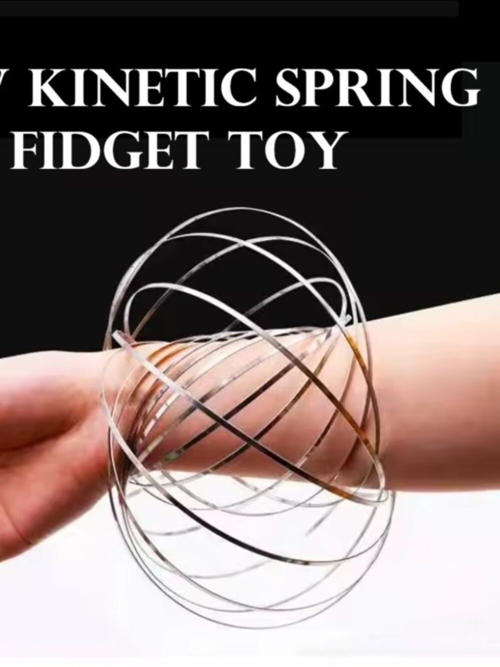 NEW Spinner Stainless Steel Flow Fidget Toy Flowing Arm Ring Toys Kinetic Spring
